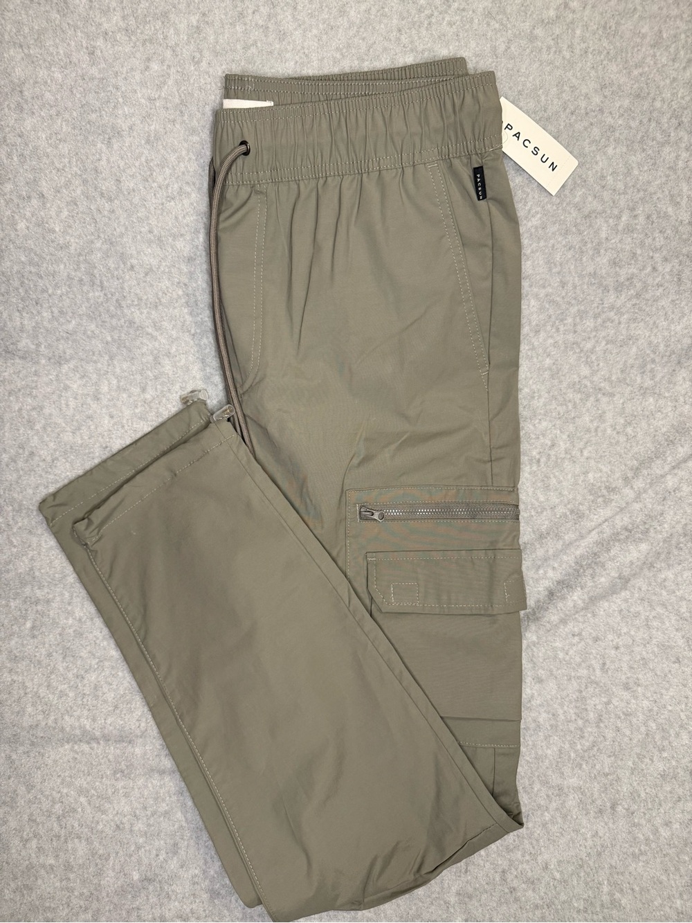 PacSun Men's Grey Green Cargo Joggers with Utility Pockets